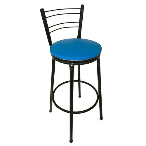 Tamanhos, Medidas e Dimensões do produto Banqueta Collection Tubo Preto com Assento Azul - Itagold