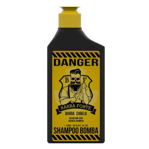Tamanhos, Medidas e Dimensões do produto Barba Forte Danger Shampoo Bomba para Barba e Cabelo 250ml