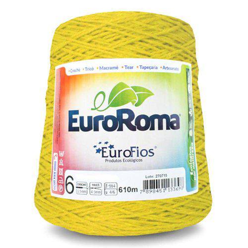 Tamanhos, Medidas e Dimensões do produto Barbante Colorido Nº6 C/ 600g EuroRoma - Amarelo Ouro