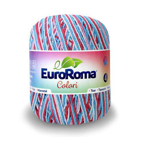 Tamanhos, Medidas e Dimensões do produto Barbante Euroroma Colori Nº4 200g com 339m-0090-Ciano