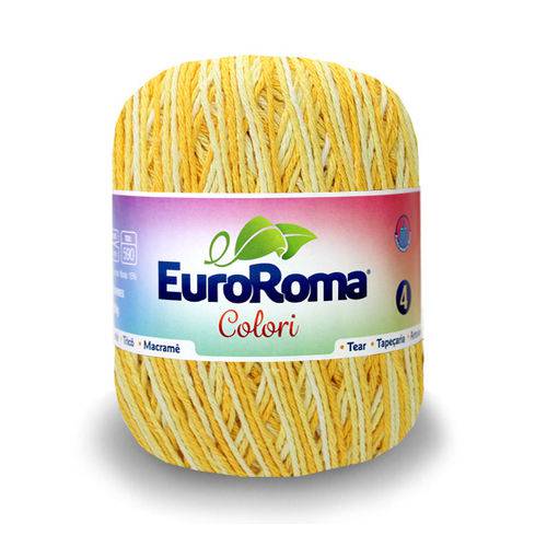 Tamanhos, Medidas e Dimensões do produto Barbante Euroroma Colori Nº4 200g com 339m-0450-Ouro