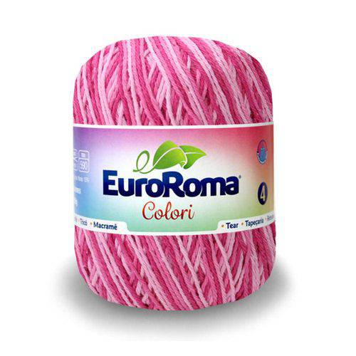 Tamanhos, Medidas e Dimensões do produto Barbante Euroroma Colori Nº4 200g com 339m-0550-Pink