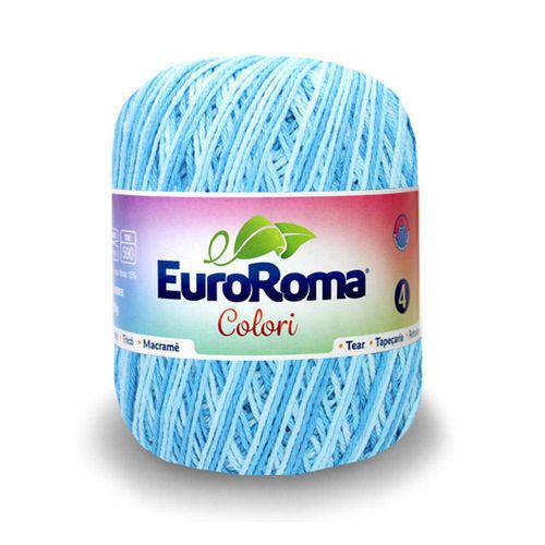 Tamanhos, Medidas e Dimensões do produto Barbante Euroroma Colori Nº4 200g com 339m-0901-Azul Piscina