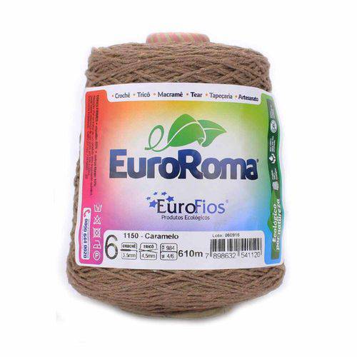 Tamanhos, Medidas e Dimensões do produto Barbante Euroroma Colorido N06 600g Eurofios-Caramelo