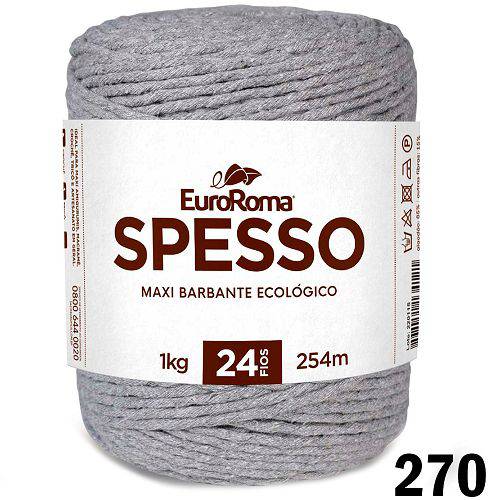 Tamanhos, Medidas e Dimensões do produto Barbante Euroroma Spesso 4/24 1kg - Eurofios - Cor: 270 - Cinza