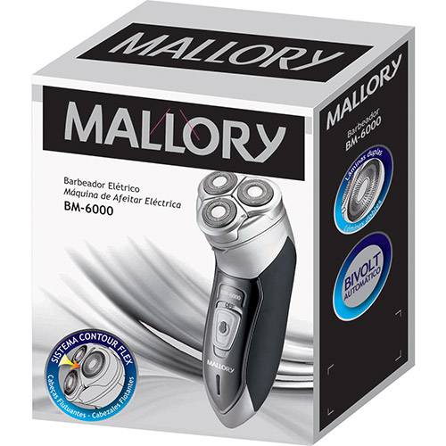 Tamanhos, Medidas e Dimensões do produto Barbeador Elétrico Mallory Bivolt Bm-6000