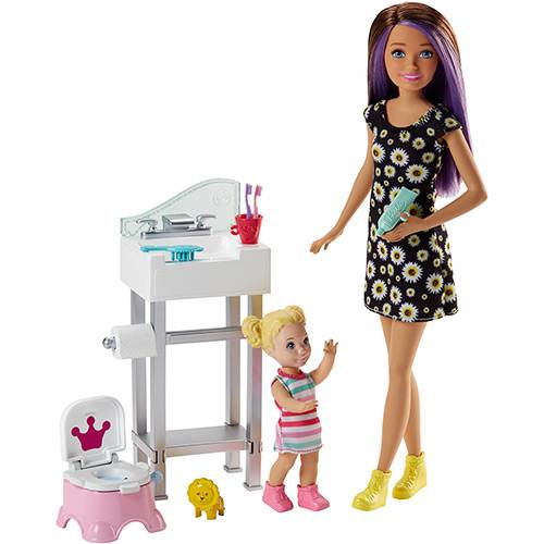 Tamanhos, Medidas e Dimensões do produto Barbie Babysitter Banheiro com o Bebê - Mattel