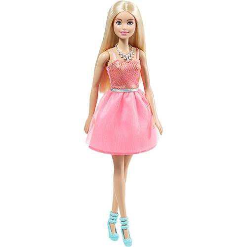 Tamanhos, Medidas e Dimensões do produto Barbie Básica Glitz Vestido Rosa - Mattel