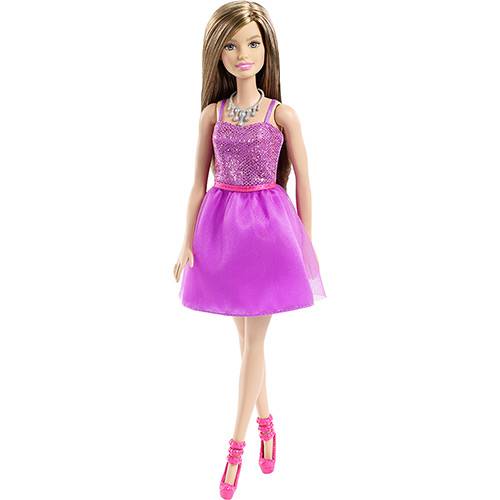 Tamanhos, Medidas e Dimensões do produto Barbie Básica Glitz Vestido Roxo Tulê - Mattel