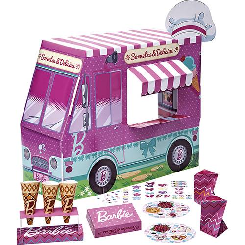 Tamanhos, Medidas e Dimensões do produto Barbie Massinha Food Truck Sorvetes e Delicias Divertidas - Barbie