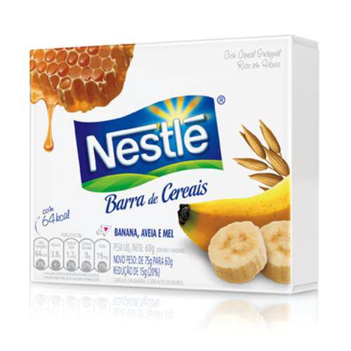 Tamanhos, Medidas e Dimensões do produto Barra de Cereal Nestlé Banana, Aveia e Mel 60g 3 Unidades
