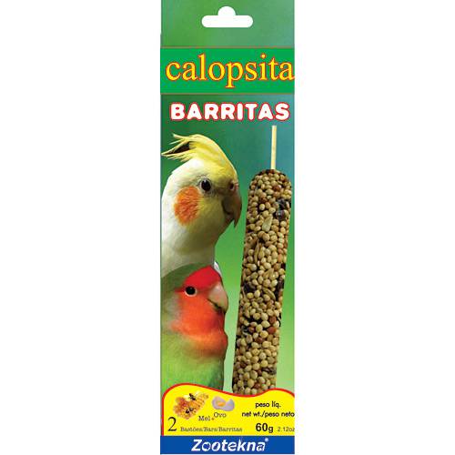 Tamanhos, Medidas e Dimensões do produto Barrinhas P/ Pássaros ¿ Calopsita 60g - Zootekna