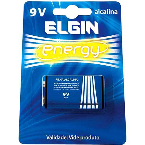 Tamanhos, Medidas e Dimensões do produto Bateria Alcalina 9V Blister C/1 Bateria - Elgin
