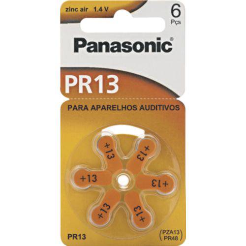 Tamanhos, Medidas e Dimensões do produto Bateria Auditiva Panasonic Zinc-Air PR13 / PR-13