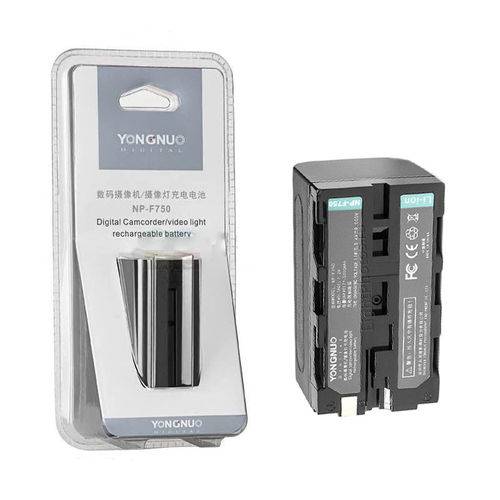 Tamanhos, Medidas e Dimensões do produto Bateria NP-F750 Yongnuo P/ LED e Filmadoras Sony 5200mAh