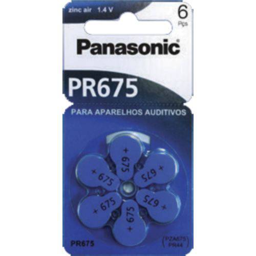 Tamanhos, Medidas e Dimensões do produto Bateria Panasonic Auditiva Zinc-Air PR675 / PR-675