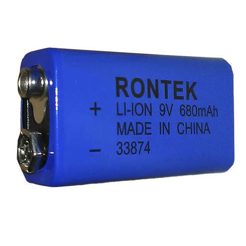 Tamanhos, Medidas e Dimensões do produto Bateria Recarregável 9v de Lítio 680mAh Rontek 6F22 Microfones Violão