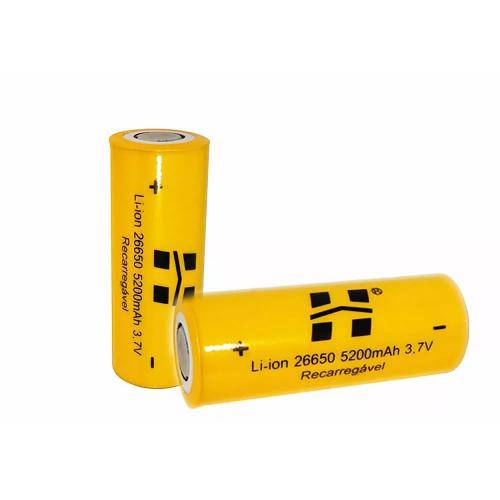 Tamanhos, Medidas e Dimensões do produto Bateria Recarregavel Li-Ion 26650 5200mah 3.7v Hy-E1,E2,E09