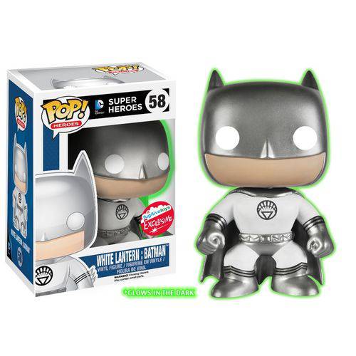 Tamanhos, Medidas e Dimensões do produto Batman Exclusivo White Lantern 58 Pop Funko DC - Brilha no Escuro