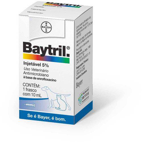 Tamanhos, Medidas e Dimensões do produto Baytril Injetável 5 Bayer 10 Ml