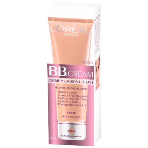 Tamanhos, Medidas e Dimensões do produto BB Cream L'Oréal Paris FPS20 Cor Média