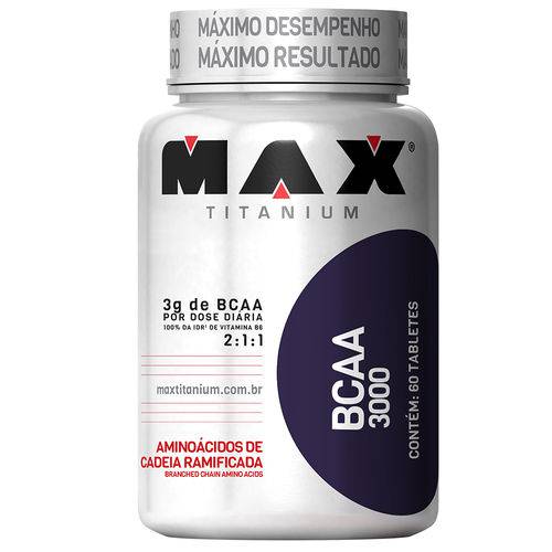 Tamanhos, Medidas e Dimensões do produto Bcaa 3000 com 60 Tabletes - Max Titanium