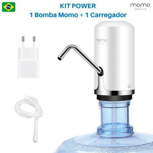 Tamanhos, Medidas e Dimensões do produto Bebedouro Bomba Elétrica de Água para Galão Momo Lifestyle Kit Power Recarregável Sem Fio Branco