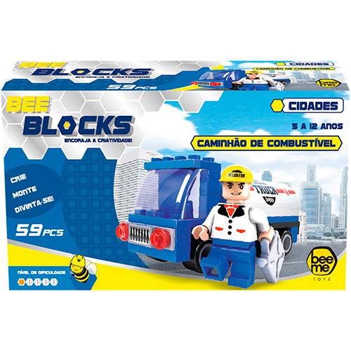 Tamanhos, Medidas e Dimensões do produto Bee Blocks - Caminhão de Combustível 59 Peças