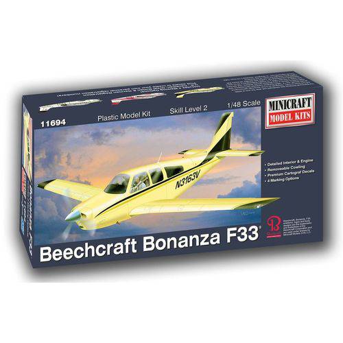 Tamanhos, Medidas e Dimensões do produto Beechcraft Bonanza F33 - 1/48 - Minicraft 11694