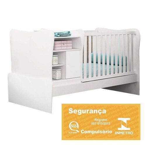 Tamanhos, Medidas e Dimensões do produto Berço Mini Cama S/ Auxiliar com Cômoda Doce Magia Branco - Qmovi