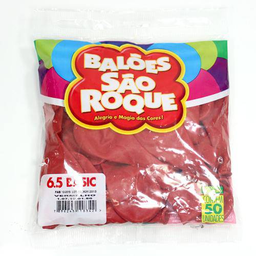 Tamanhos, Medidas e Dimensões do produto Bexiga Classic N.065 Vermelho Pct.C/50 Sao Roque
