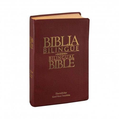 Tamanhos, Medidas e Dimensões do produto Bíblia Bilíngue - Inglês / Espanhol - Vinho (Dhh/Gnt)