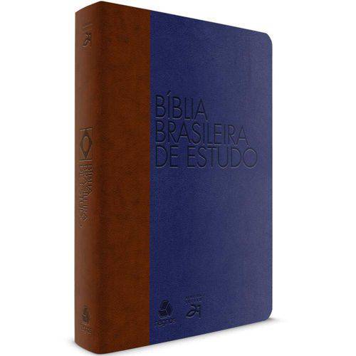 Tamanhos, Medidas e Dimensões do produto Bíblia Brasileira de Estudo | Almeida Século 21 | Emborrachada | Luxo | Azul/Marrom