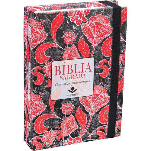 Tamanhos, Medidas e Dimensões do produto Bíblia Fonte de Bênçãos com Caderno e Anotação - Capa Flor