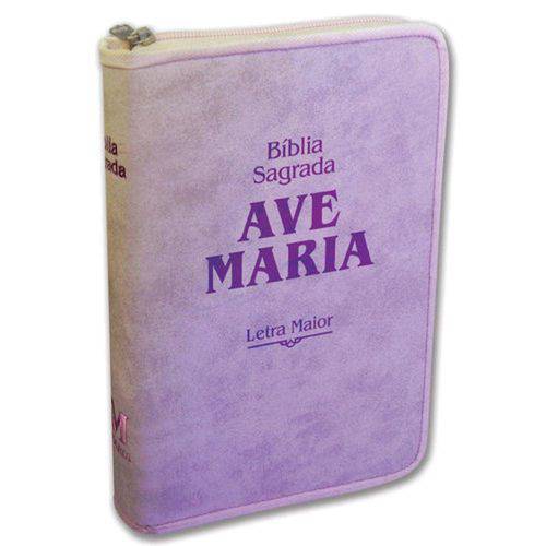 Tamanhos, Medidas e Dimensões do produto Bíblia Sagrada Ave-Maria - Letra Maior - Strike Rosa Zíper