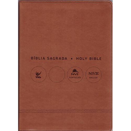 Tamanhos, Medidas e Dimensões do produto Bíblia Sagrada Grande - Holy Bible - Português/Inglês - Nvi - Marrom