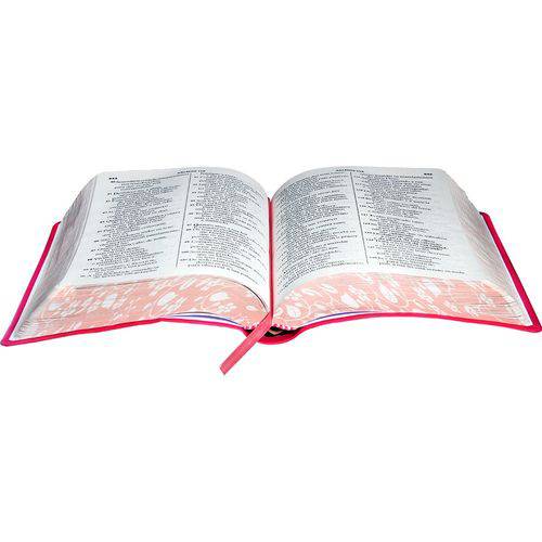 Tamanhos, Medidas e Dimensões do produto Biblia Sagrada - Letra Gigante - Pink Floral - Sbb