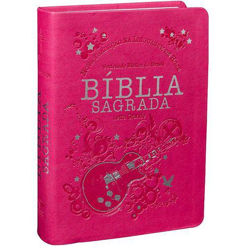 Tamanhos, Medidas e Dimensões do produto Biblia Sagrada Letra Grande - Capa Pink - Sbb