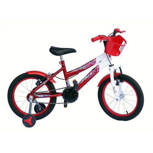 Tamanhos, Medidas e Dimensões do produto Bicicleta Aro 16 Fem com Roda Al e Acessórios na Cor-Vermelha