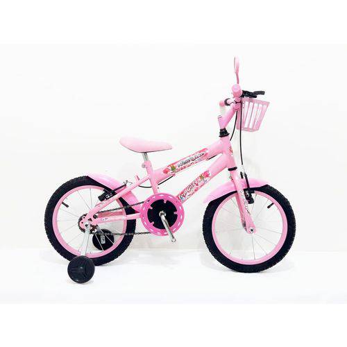 Tamanhos, Medidas e Dimensões do produto Bicicleta Aro 16 Infantil Feminina com Cestinha com Buzina com Retrovisor Cor Rosa