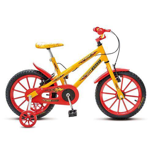 Tamanhos, Medidas e Dimensões do produto Bicicleta Aro 16 Masculina Mtb Amarelo/ Vermelha 102.01