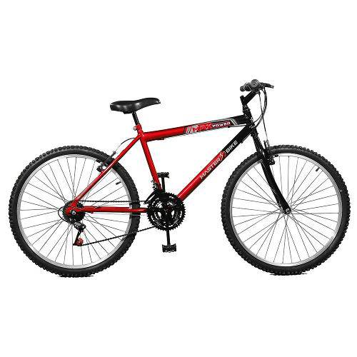 Tamanhos, Medidas e Dimensões do produto Bicicleta Aro 26 18 Marchas Max Power - Master Bike - Vermelho com Preto