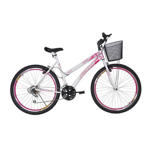 Tamanhos, Medidas e Dimensões do produto Bicicleta Aro 26 18M Musa Rosa e Branco Athor Branco;Rosa Único