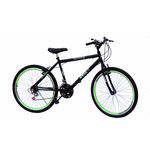 Tamanhos, Medidas e Dimensões do produto Bicicleta Aro 26 Masc 18m Preta com Aero Verde Neon