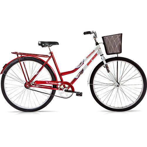 Tamanhos, Medidas e Dimensões do produto Bicicleta Aro 26' Soberana CP C/ Cesta Vermelho e Branco - Mormaii