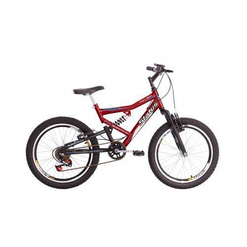 Tamanhos, Medidas e Dimensões do produto Bicicleta Infantil Aro 20 Dupla Suspensão 6v Status - Vermelha