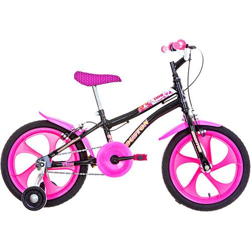 Tamanhos, Medidas e Dimensões do produto Bicicleta Infantil Houston Tina Aro 16 Monovelocidade - Preta/Rosa