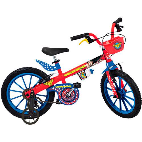 Tamanhos, Medidas e Dimensões do produto Bicicleta Infantil Liga da Justiça Mulher Maravilha Aro 16 - Brinquedos Bandeirante