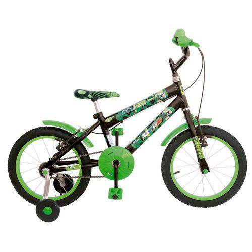 Tamanhos, Medidas e Dimensões do produto Bicicleta Mega 10 Verde e Preta Aro 16 - Mega Bike