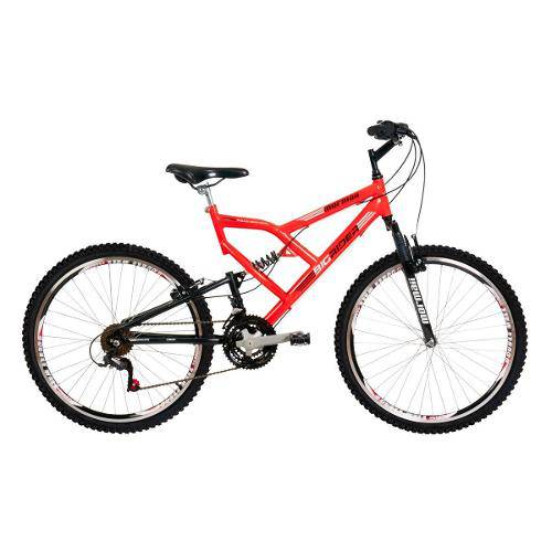 Tamanhos, Medidas e Dimensões do produto Bicicleta Mormaii Aro 26 Full Suspensão Big Rider 24 Marchas Laranja Neon